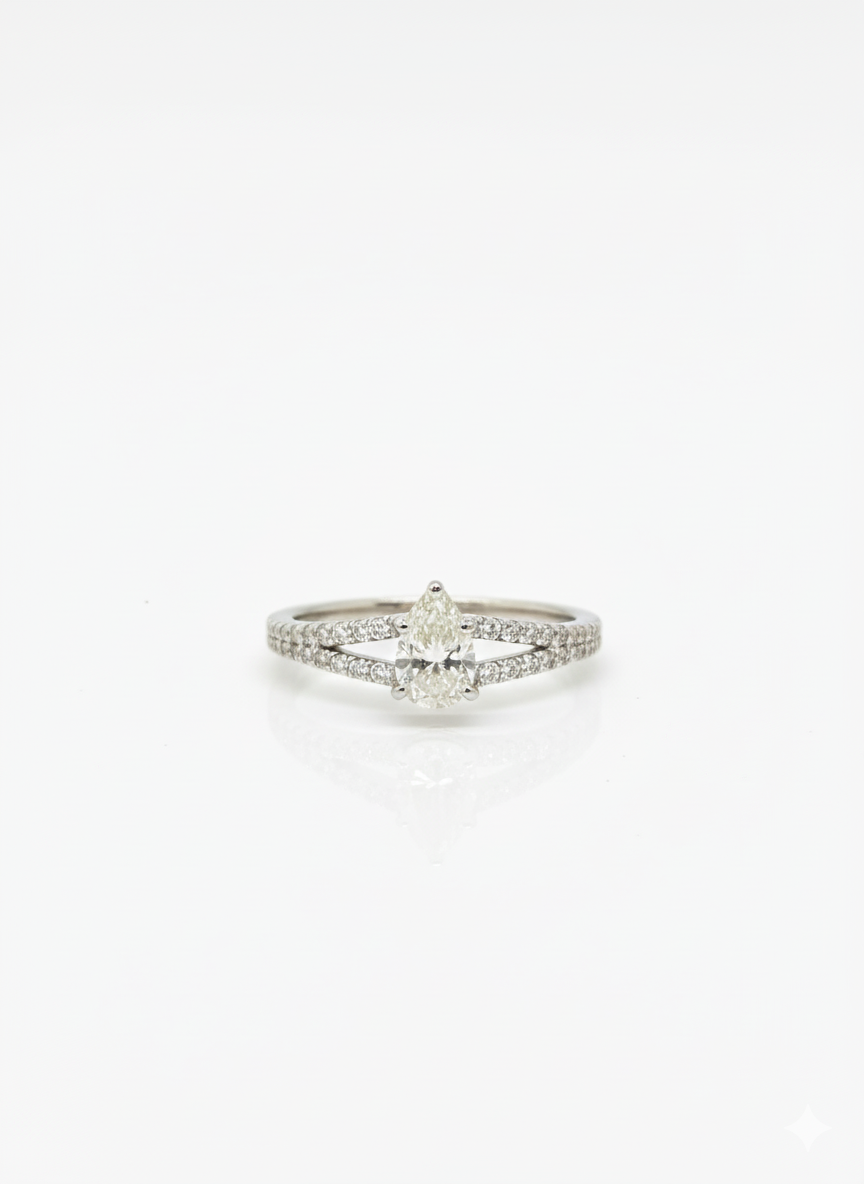 Icy Brilliance: 0.74 Carat Natural Diamond Solitaire Ring